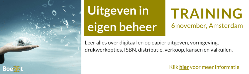 Je boek uitgeven in eigen beheer? Tijdens deze training leer je precies hoe je dat succesvol aanpakt.